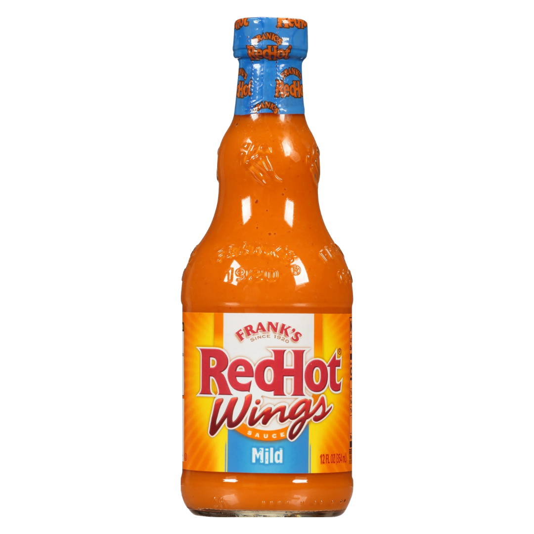 (2 pack) Frank's RedHot Kosher Mild Wings Hot Sauce, 12 fl oz Bottle