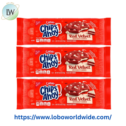 (3 pack) CHIPS AHOY! Chewy Red Velvet Cookies, 9.6 oz