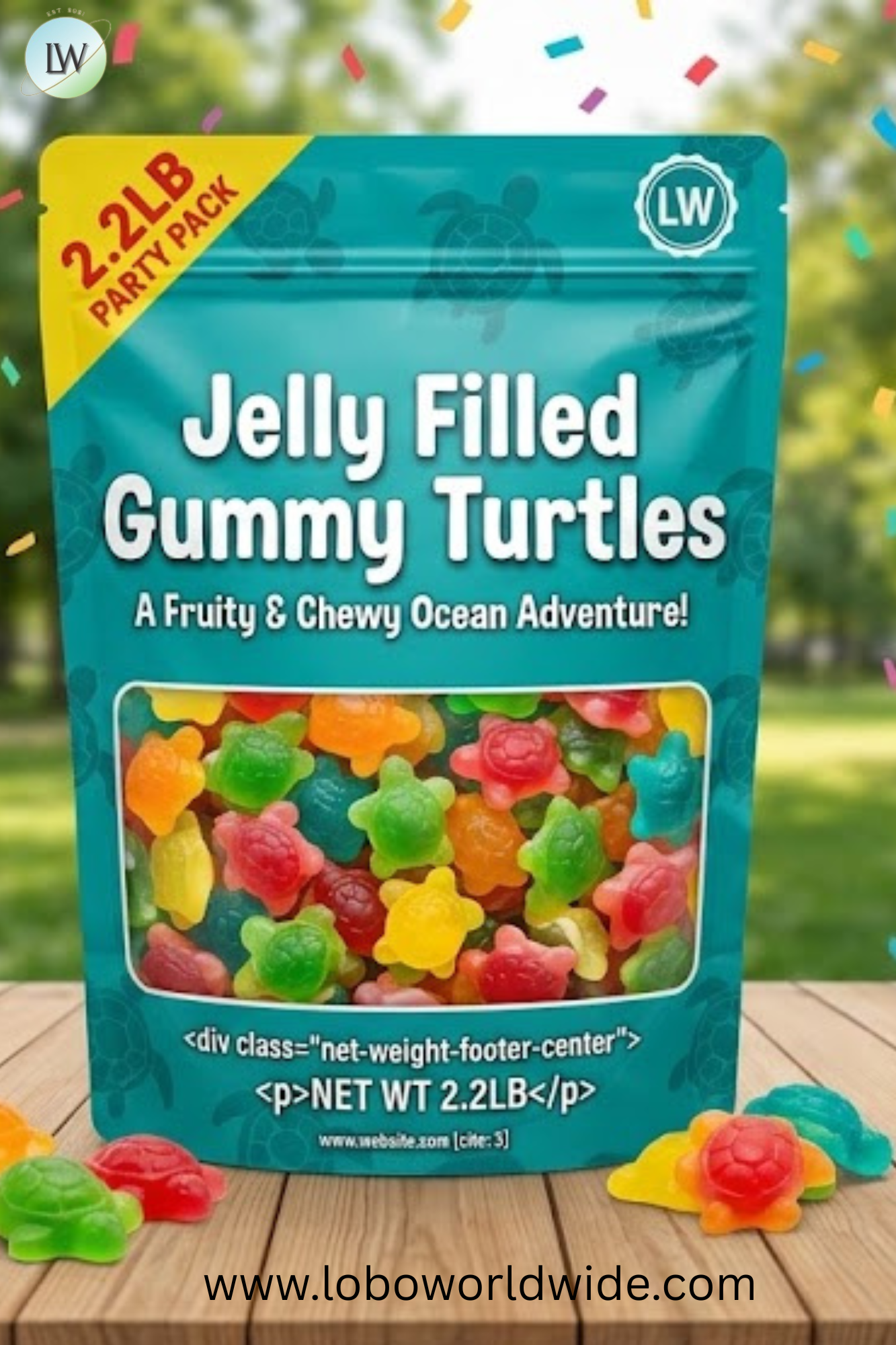 Jelly Filled Gummy Turtles (Various Sizes)