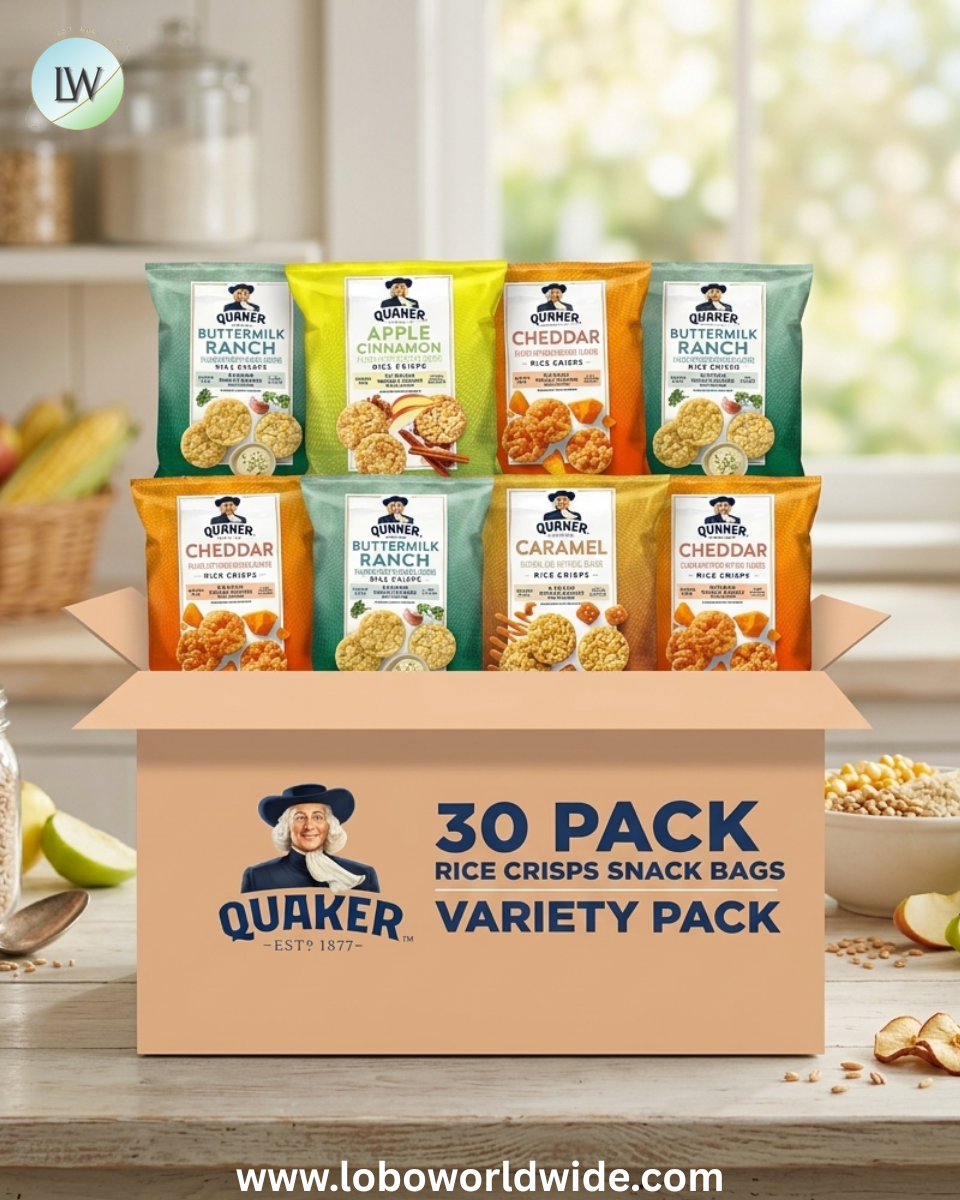 Quaker Rice Crisps, Gluten Free, 4 Flavor Sweet and Savory Variety Mix, Single Serve 0.67 oz, 30 count
