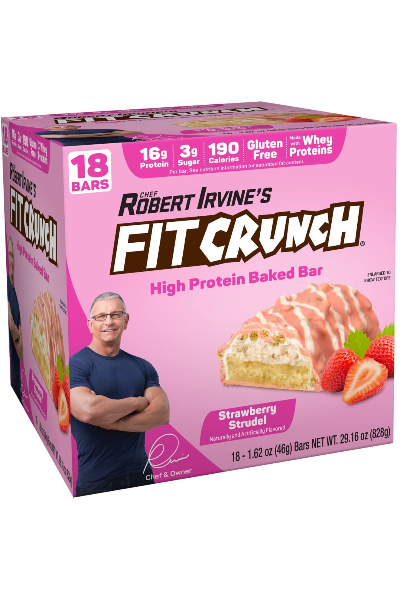 FITCRUNCH High Protein Baked Bars, 1.62 oz. (Pack of 18)