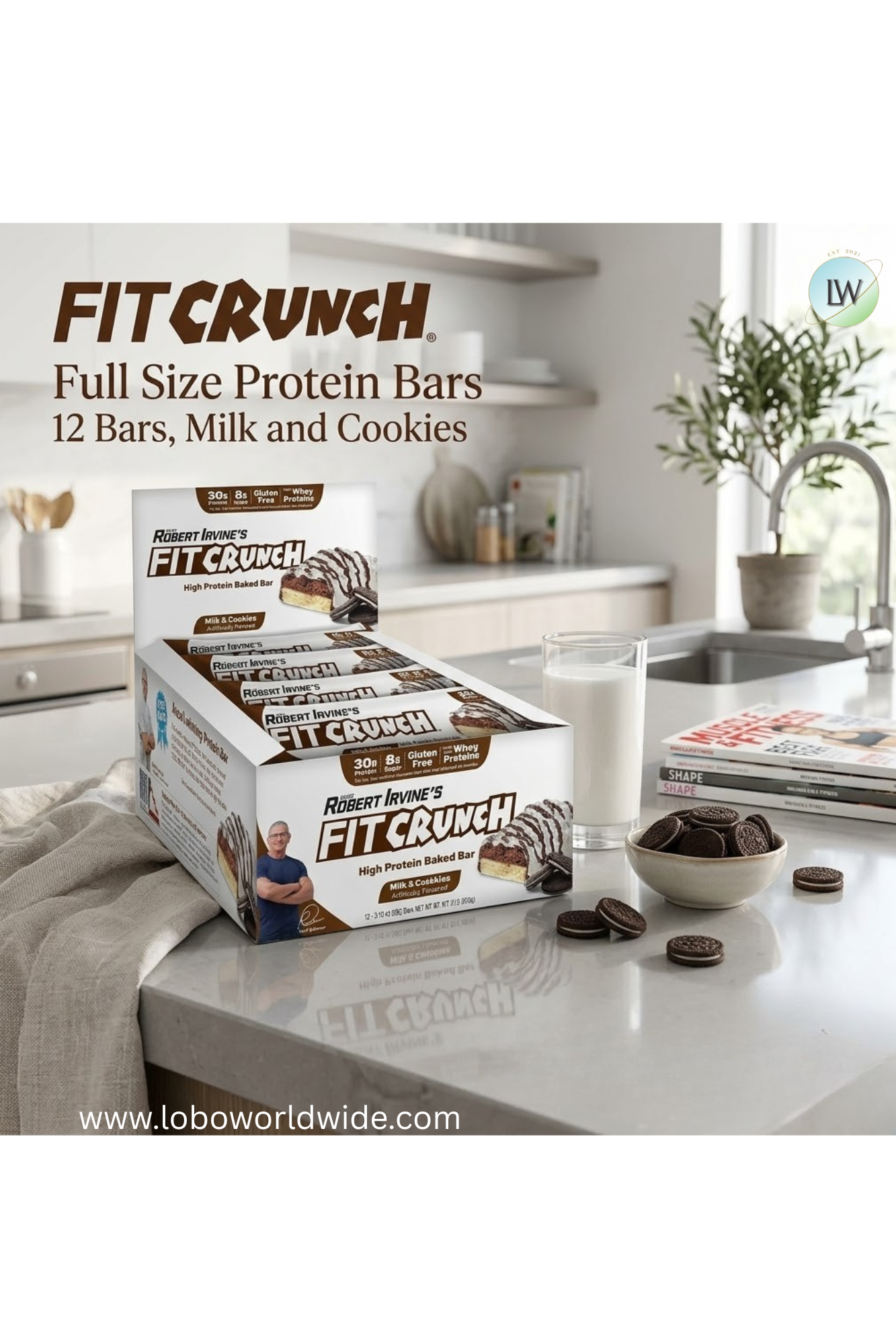 FITCRUNCH High Protein Baked Bar, 3.10 oz (Pack of 12)