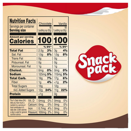 Snack Pack Pudding Variety Pack, 3.25 oz., 36 pk.