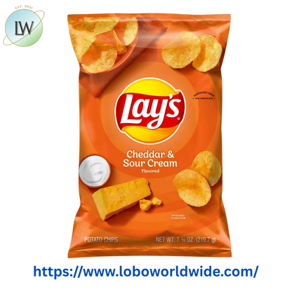 Lay's Potato Chips, Cheddar & Sour Cream, 7.75 oz Bag