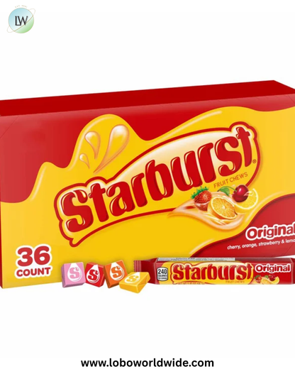 Starburst Chewy Candy, Original, Full Size, 2.07 oz, 36-count