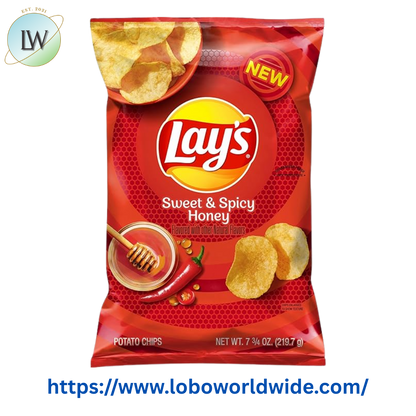 (3 pack) Lay's Potato Chips Sweet and Spicy Honey 7.75 oz, Bag