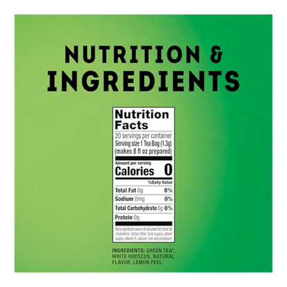 Lipton Lemon Green Tea Bags, Unsweetened, (Hot or Iced Tea), 120 Tea bags