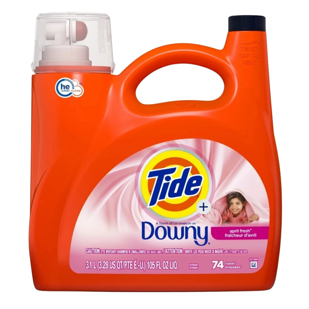 Tide Liquid Laundry Detergent with Touch of Downy, April Fresh, 74 loads, 115 fl oz