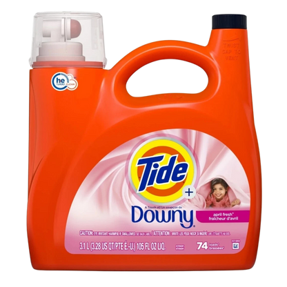Tide Liquid Laundry Detergent with Touch of Downy, April Fresh, 74 loads, 115 fl oz