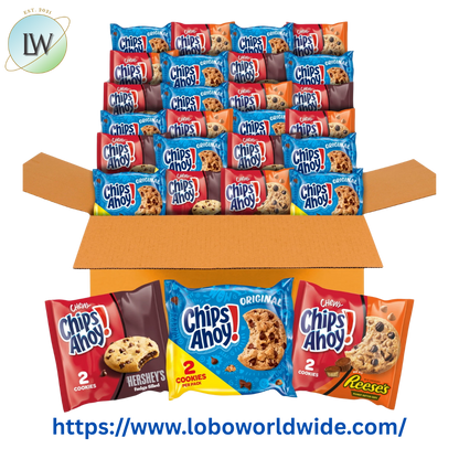 CHIPS AHOY! Cookie Variety Pack, 3 Flavors, 50 Snack Packs (2 Cookies Per Pack)