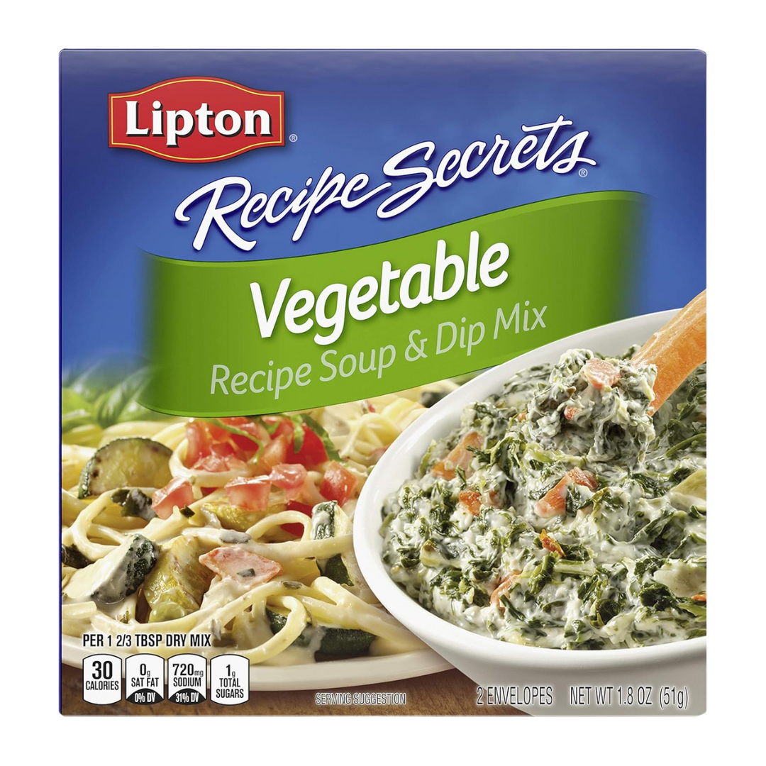 Recipe Secrets Lipton Recipe Soup and Dip Mix, Vegetable 1.8 oz, (12 Packs)