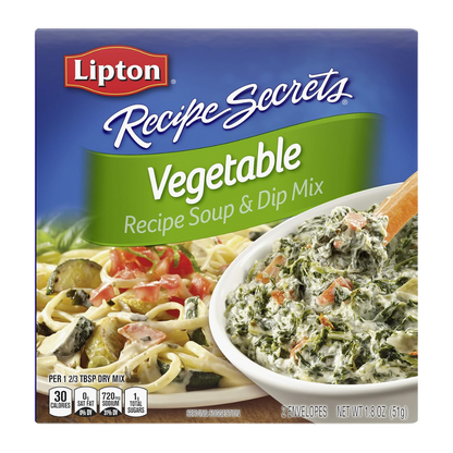 Recipe Secrets Lipton Recipe Soup and Dip Mix, Vegetable 1.8 oz, (12 Packs)