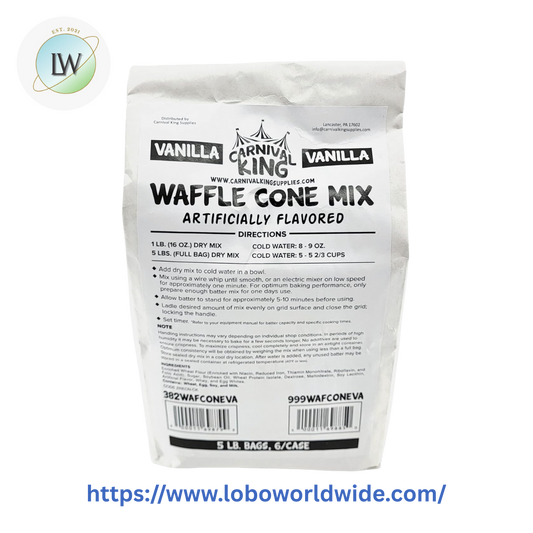 Carnival King Vanilla Waffle Cone Mix 5 lb. Bag