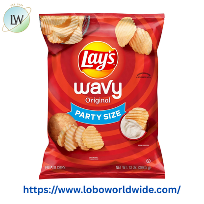 Lay's Wavy Original Potato Chips, Party Size, 13 oz Bag