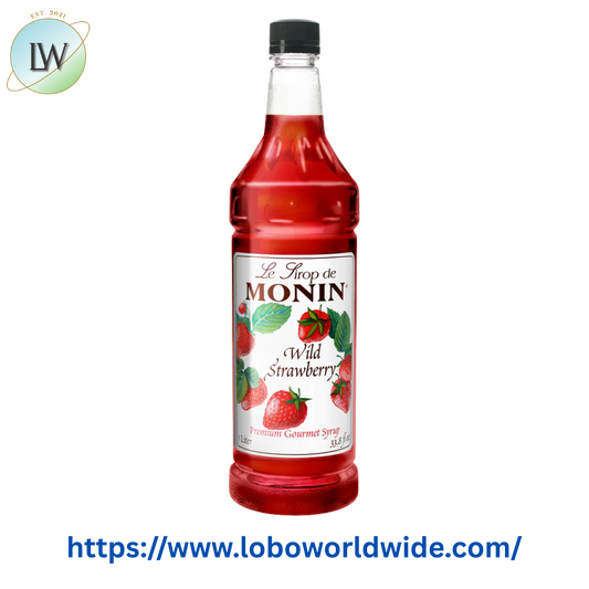 Monin Premium Wild Strawberry Flavoring Syrup 1 Liter