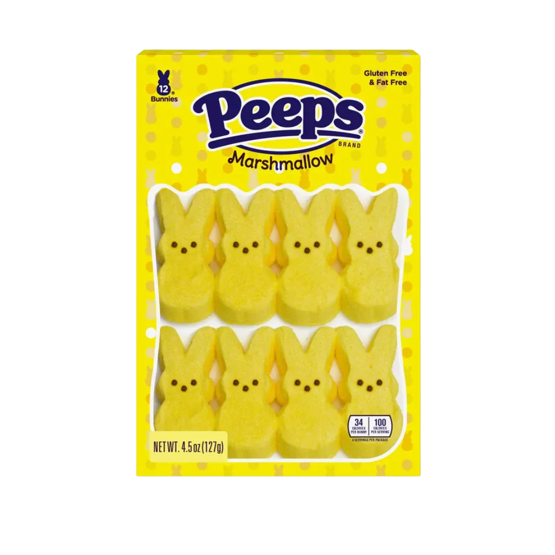 Peeps Marshmallow Candy Bunnies - Yellow: 12-Piece Pack