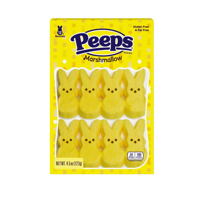 Peeps Marshmallow Candy Bunnies - Yellow: 12-Piece Pack