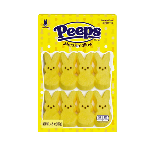 Peeps Marshmallow Candy Bunnies - Yellow: 12-Piece Pack