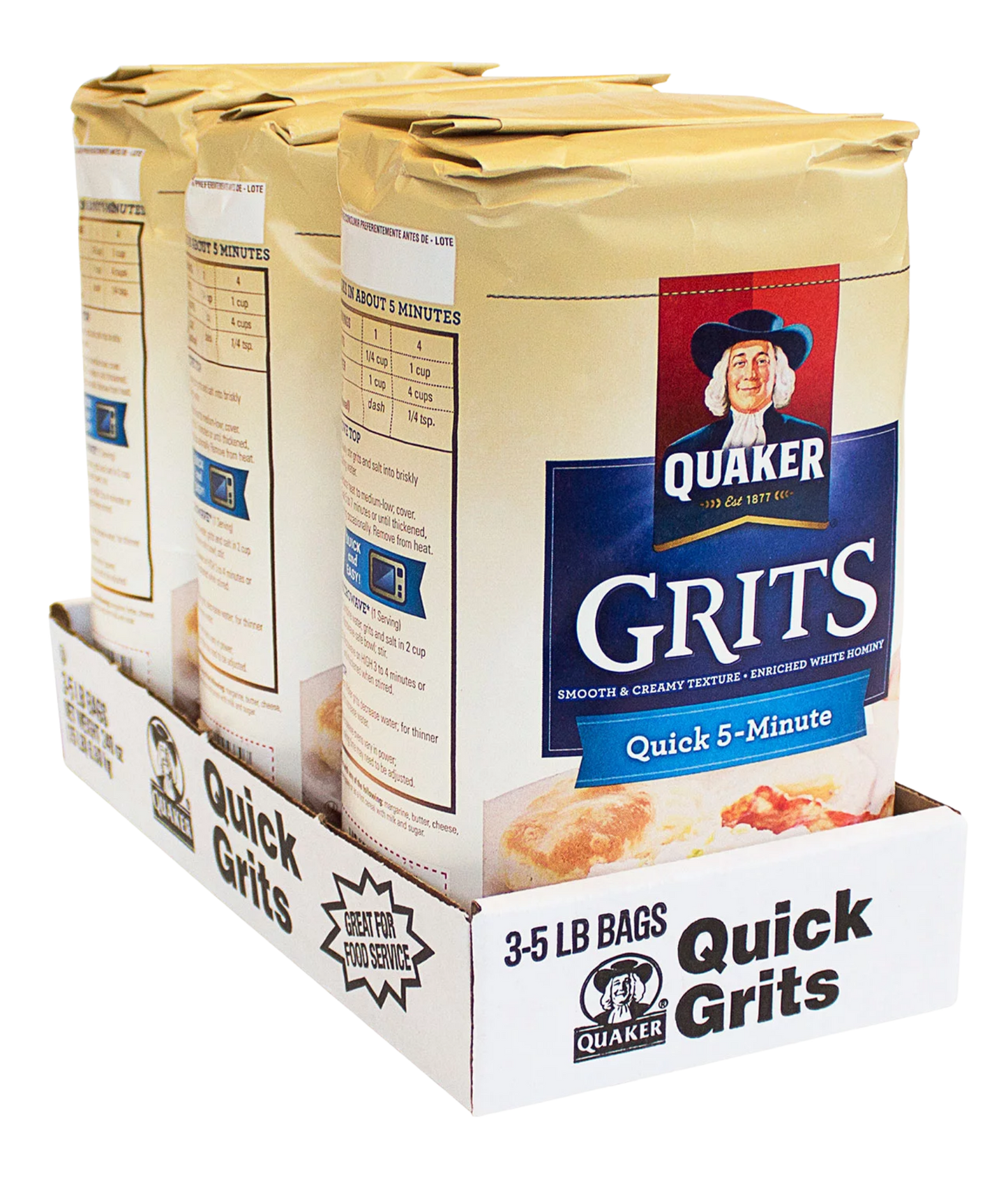 Quaker Quick 5-Minute Grits 5 lb - 3 pk