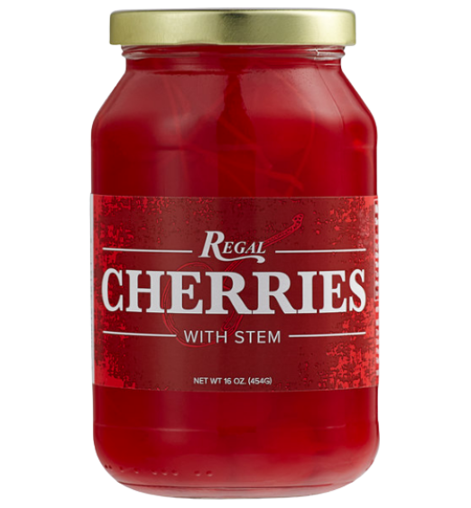 Regal 16 oz. Red Maraschino Cherries with Stems