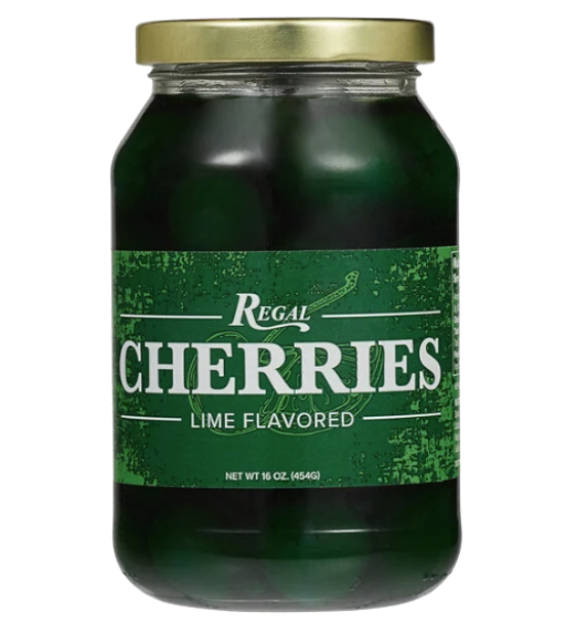 Regal 16 oz. Green Maraschino Cherries with Stems