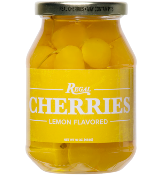 Regal 16 oz. Yellow Maraschino Cherries with Stems
