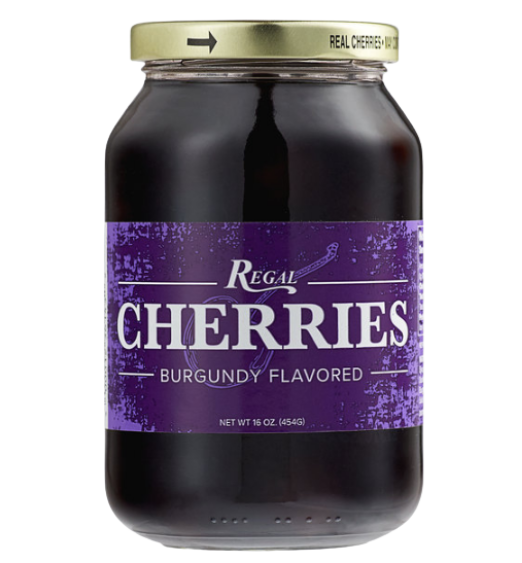 Regal 16 oz. Purple Maraschino Cherries with Stems