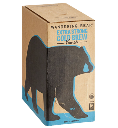 Wandering Bear Bag in Box Organic Vanilla Cold Brew Coffee 96 fl. oz. - 3/Case