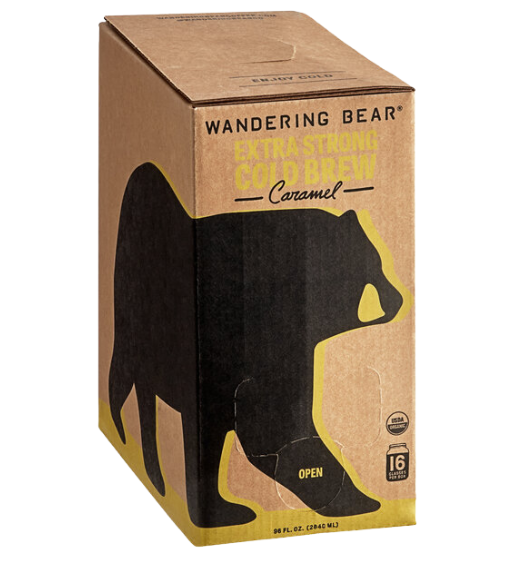 Wandering Bear Bag in Box Organic Caramel Cold Brew Coffee 96 fl. oz. - 3/Case
