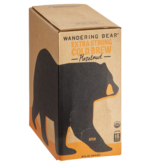 Wandering Bear Bag in Box Organic Hazelnut Cold Brew Coffee 96 fl. oz. - 3/Case