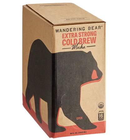 Wandering Bear Bag in Box Organic Mocha Cold Brew Coffee 96 fl. oz. - 3/Case
