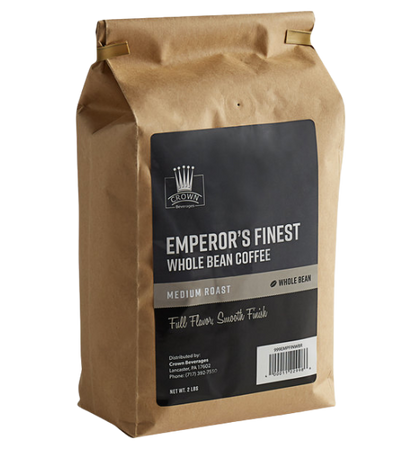 Crown Beverages Emperor's Finest Whole Bean Coffee 2 lb. - 5/Case