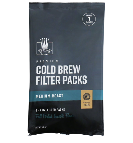 Crown Beverages Cold Brew Filter Pack Bags 1 Gallon - 12/Case