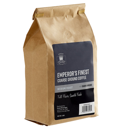 Crown Beverages Emperor's Finest Coarse Ground Coffee 2 lb. - 5/Case