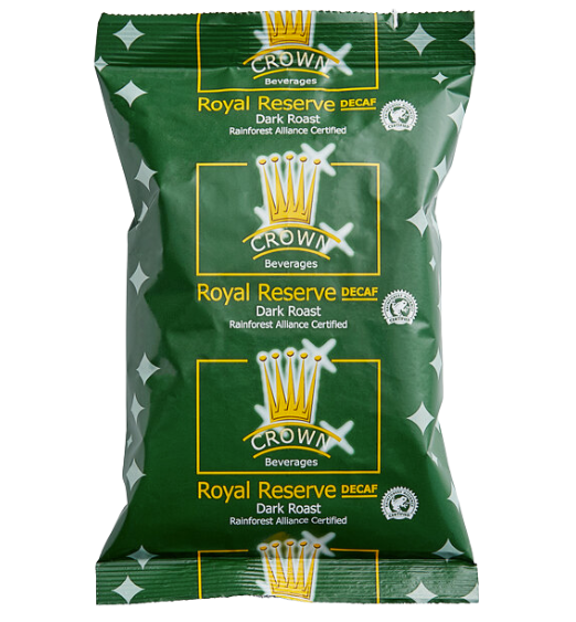 Crown Beverages Royal Reserve Sumatra Decaf Coffee Packet 2.75 oz. - 24/Case