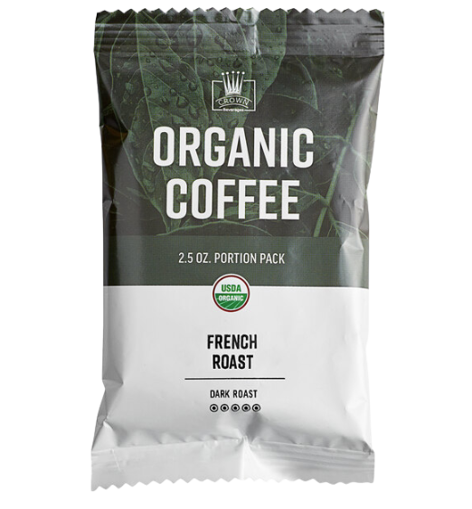 Crown Beverages Organic French Roast Coffee Packet 2.5 oz. - 24/Case