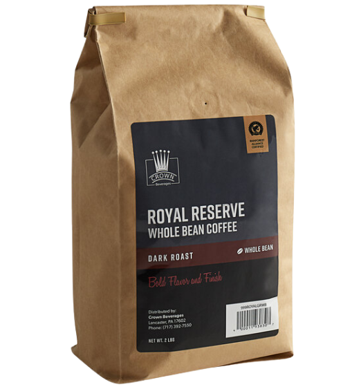 Crown Beverages Royal Reserve Guatemalan Whole Bean Coffee 2 lb. - 5/Case