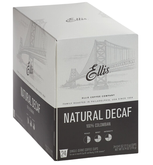 Ellis Natural Decaf Coffee Single Serve Cups - 24/Box