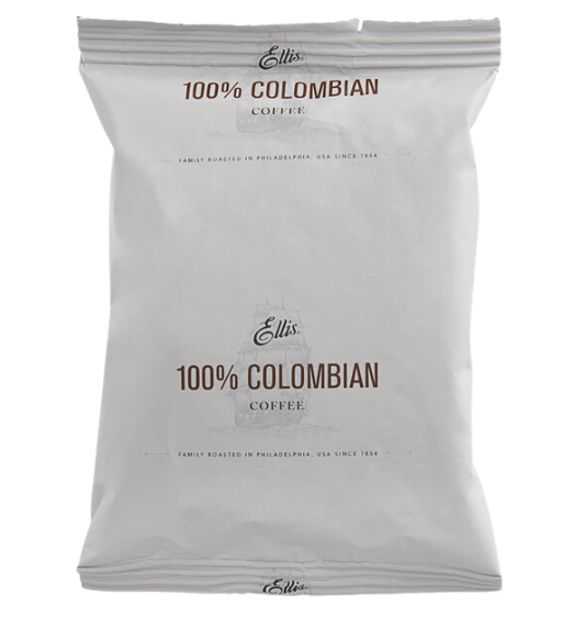 Ellis 100% Colombian Coffee Packet 2.5 oz. - 128/Case