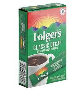 Folgers Classic Decaf Instant Coffee Packets - 72/Case