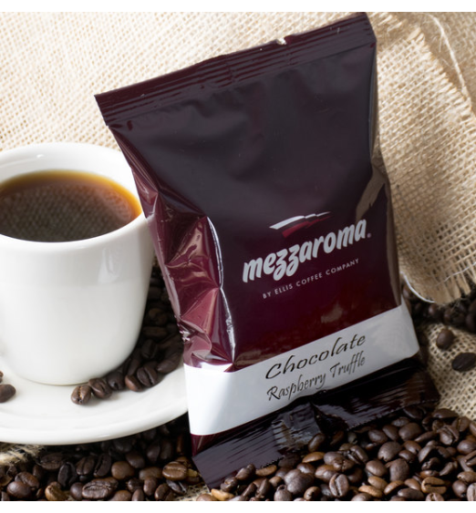 Ellis Mezzaroma 2.5 oz. Chocolate Raspberry Truffle Coffee Packet - 24/Case