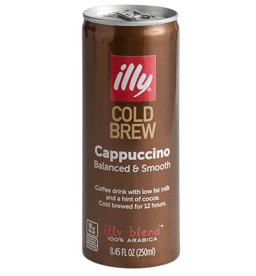 illy Cold Brew Latte Cappuccino 8.45 fl. oz. - 12/Case