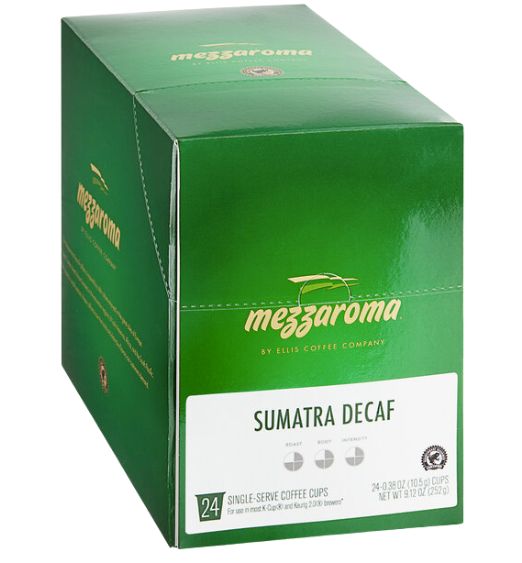 Ellis Mezzaroma Decaf Royal Sumatra Coffee Single Serve Cups - 24/Box