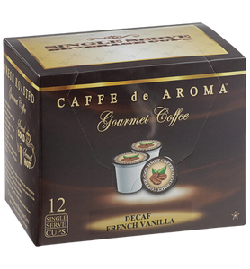 Caffe de Aroma Decaf French Vanilla Coffee Single Serve Cups - 12/Box