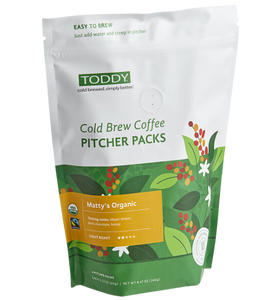 Toddy Fair Trade Organic Matty's Blend Cold Brew Coffee Pitcher Packs 0.75 Gallon - 12/Case