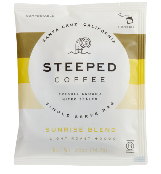 Steeped Coffee Sunrise Blend Coffee Single Serve Bag - 100/Case