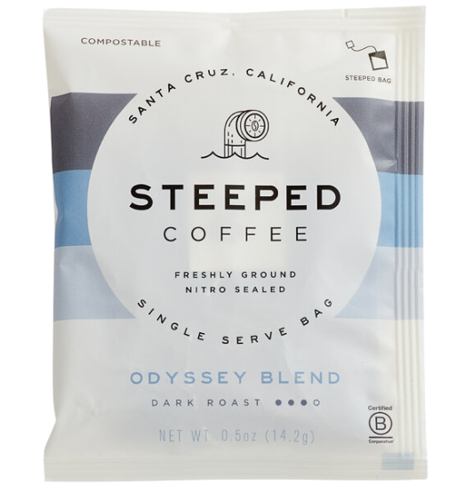 Steeped Coffee Odyssey Blend Coffee Single Serve Bag - 100/Case