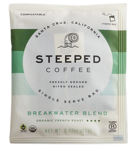 Steeped Coffee Organic Breakwater Blend Coffee Single Serve Bag - 100/Case
