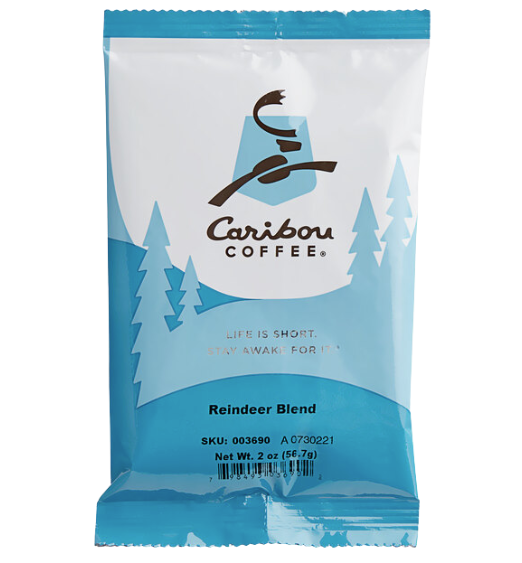 Caribou Coffee Reindeer Blend Coffee Packet 2 oz. - 42/Case