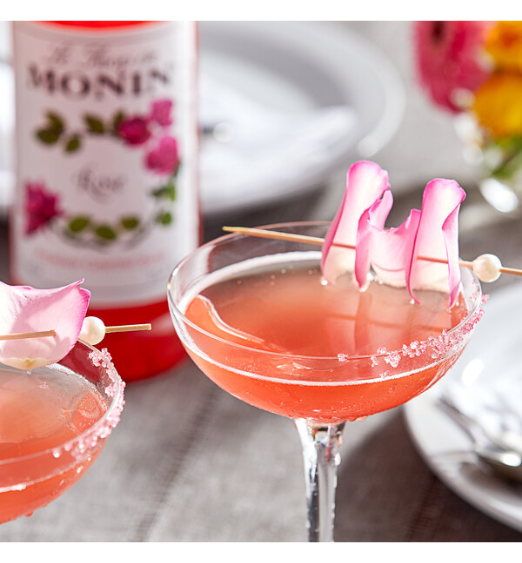 Monin Premium Rose Flavoring Syrup 1 Liter